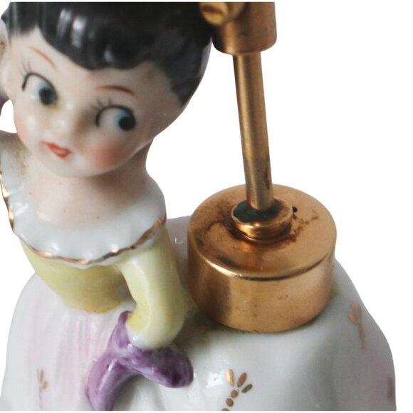 Vintage DeVilbiss Porcelain Lady With Umbrella Perfume Atomizer - Picture 6 of 7